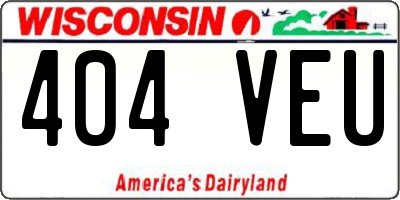 WI license plate 404VEU