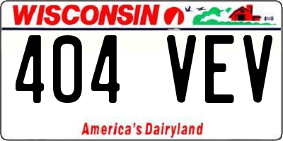 WI license plate 404VEV