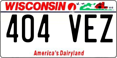 WI license plate 404VEZ