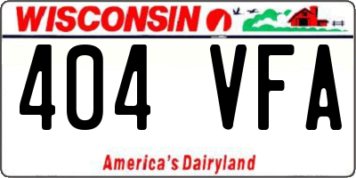 WI license plate 404VFA