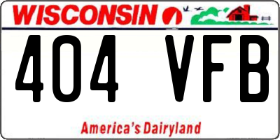WI license plate 404VFB