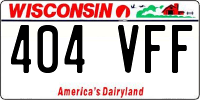 WI license plate 404VFF