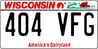 WI license plate 404VFG