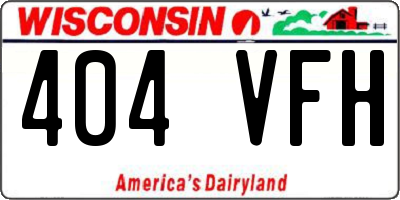 WI license plate 404VFH