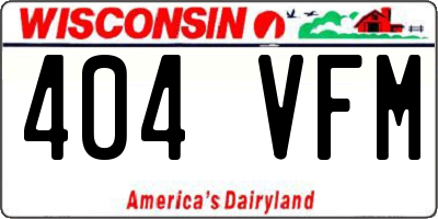 WI license plate 404VFM