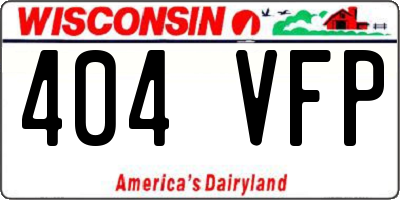 WI license plate 404VFP