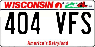 WI license plate 404VFS
