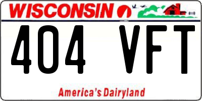 WI license plate 404VFT