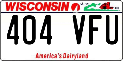 WI license plate 404VFU