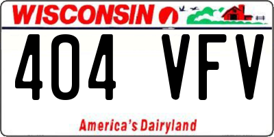 WI license plate 404VFV