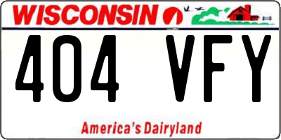 WI license plate 404VFY