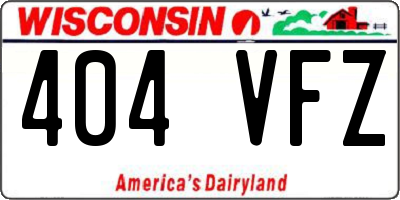 WI license plate 404VFZ