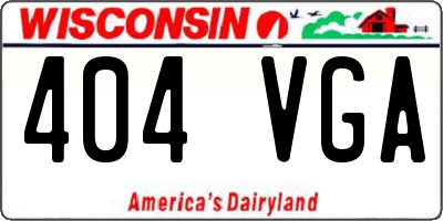 WI license plate 404VGA