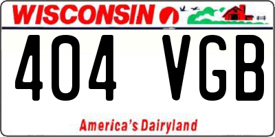 WI license plate 404VGB