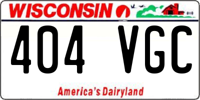 WI license plate 404VGC
