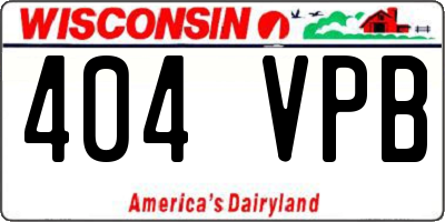 WI license plate 404VPB