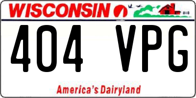 WI license plate 404VPG
