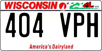 WI license plate 404VPH