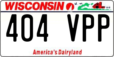 WI license plate 404VPP