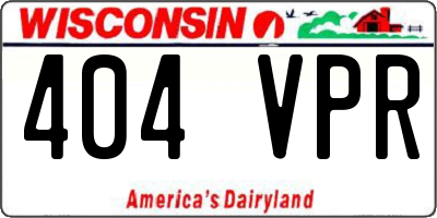 WI license plate 404VPR