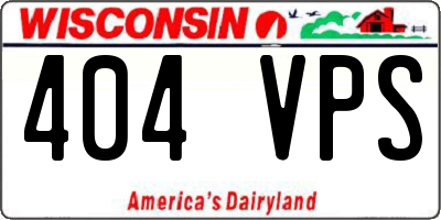 WI license plate 404VPS