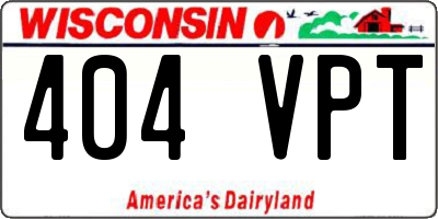 WI license plate 404VPT