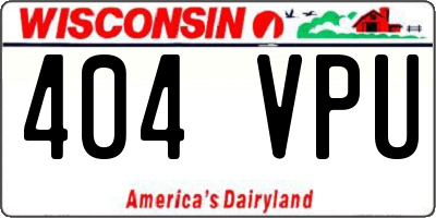 WI license plate 404VPU