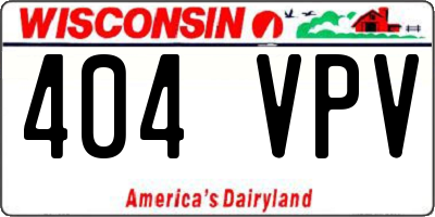 WI license plate 404VPV