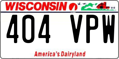 WI license plate 404VPW