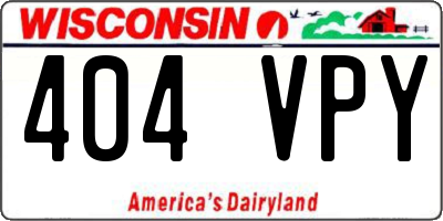 WI license plate 404VPY