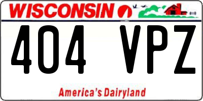 WI license plate 404VPZ
