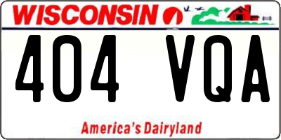 WI license plate 404VQA