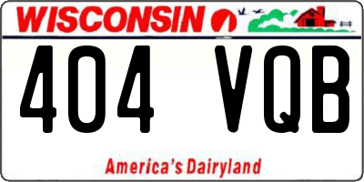 WI license plate 404VQB