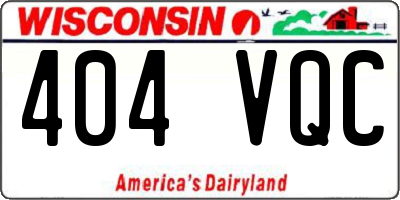 WI license plate 404VQC