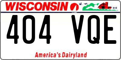 WI license plate 404VQE