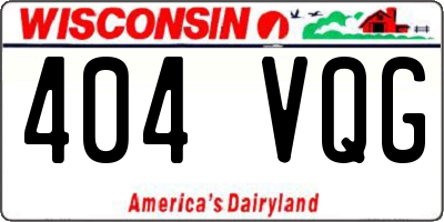 WI license plate 404VQG