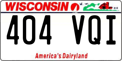 WI license plate 404VQI