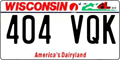 WI license plate 404VQK