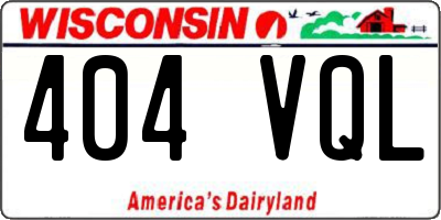 WI license plate 404VQL