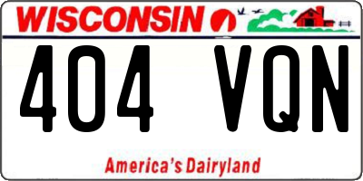 WI license plate 404VQN