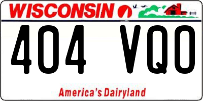 WI license plate 404VQO