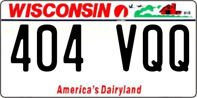 WI license plate 404VQQ