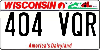 WI license plate 404VQR