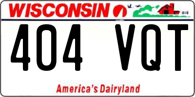 WI license plate 404VQT