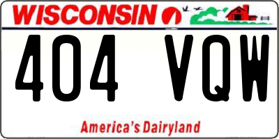 WI license plate 404VQW