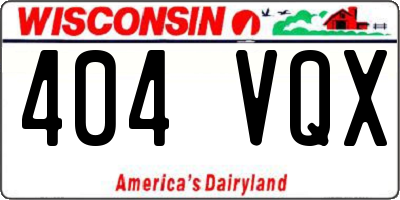 WI license plate 404VQX