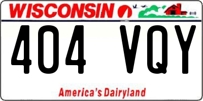 WI license plate 404VQY