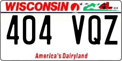 WI license plate 404VQZ