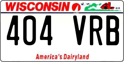 WI license plate 404VRB