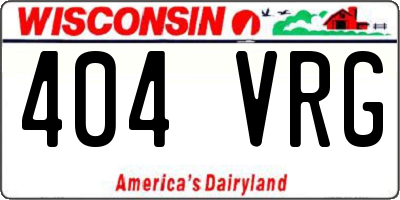 WI license plate 404VRG